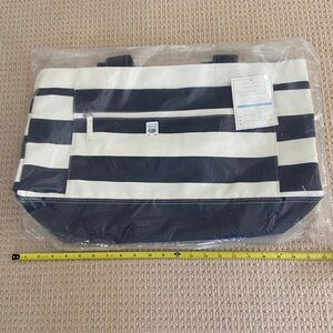 Pottery barn kids nautical striped navy tote